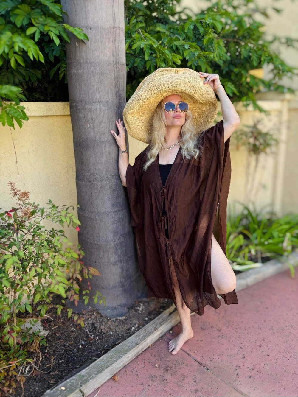 BROWN MIDI KAFTAN